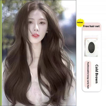Jaulin Wig Women's Long Hair Forehead Lace Full-head Wig New Artificial Natural Mid-length Long Straight Hair Full Top Wig