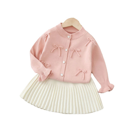 Kids' Sweater Suit Autumn Style Solid Color