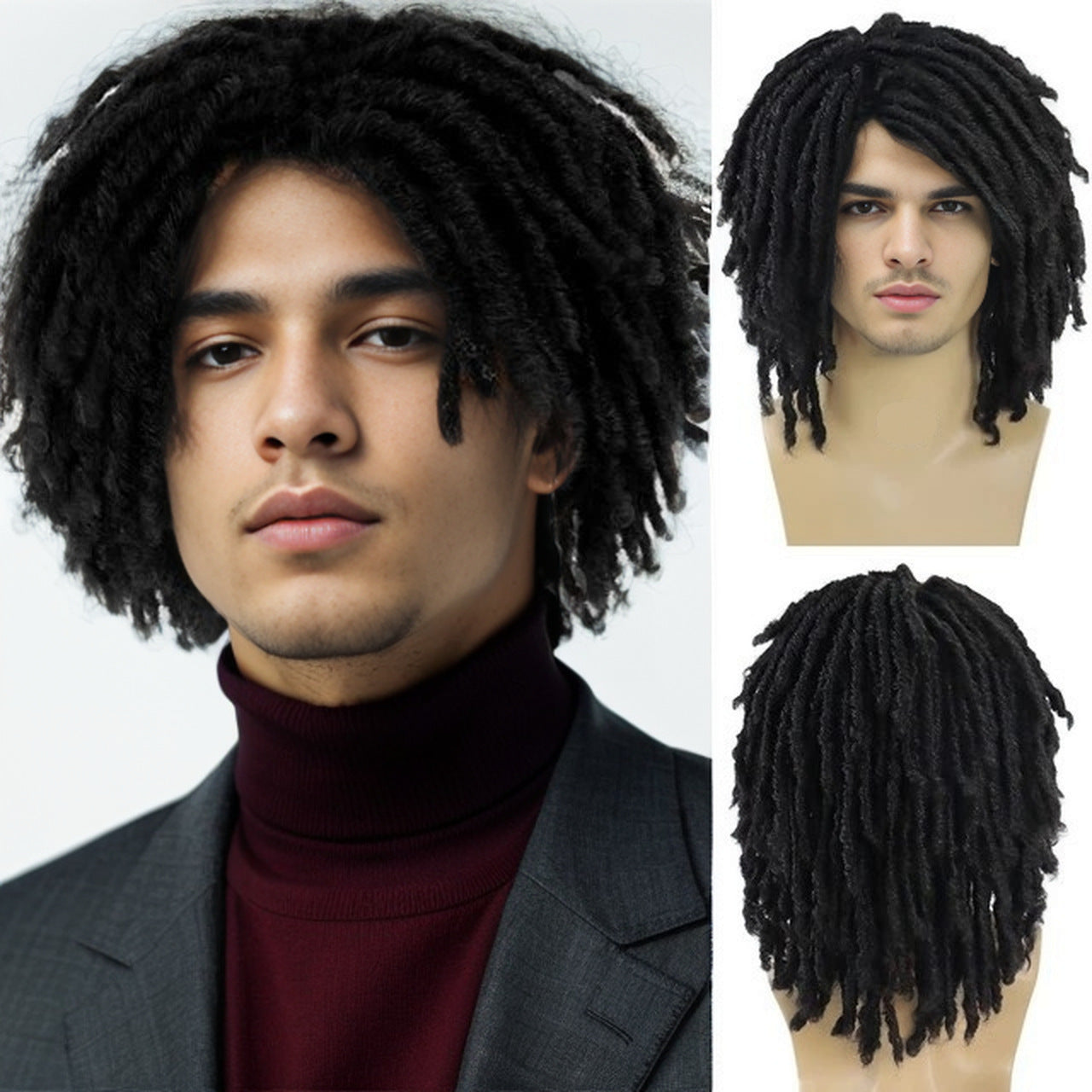 Men's African Dreadlocks Chemical Fiber Full-head Wig