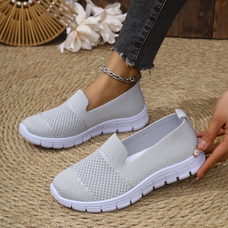 Mesh Breathable Flat Solid Color Casual Shoes For Women