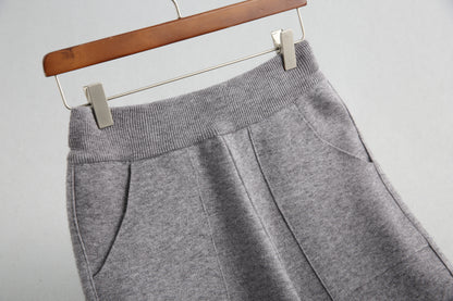 Slimming Knitted Casual Long Pants Korean Style