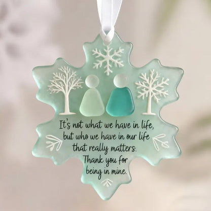 Snowflake-shaped Sea Glass Friendship Decorations