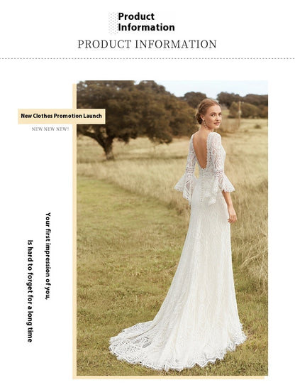Women's Retro Bohemian Lace Light Wedding Dress