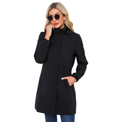 Women's Solid Color Long Sleeve Thin Coat European Size
