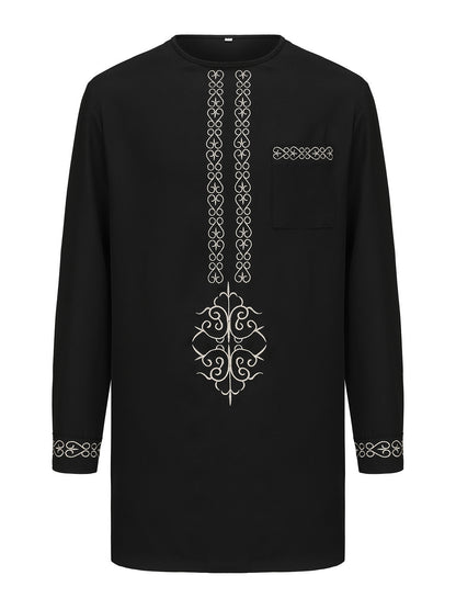 Men's Casual Long Sleeve Ethnic Style Traditional Clothing Suit