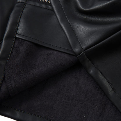 Personalized Motorcycle Leather Clothing With Stand Collar Vest