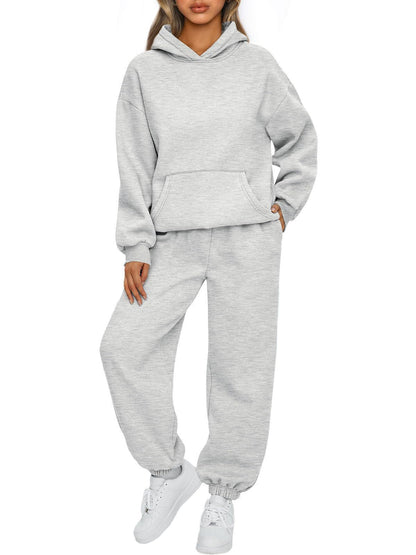 Autumn And Winter New Women's Casual Hooded Sportswear Long Pajama Set