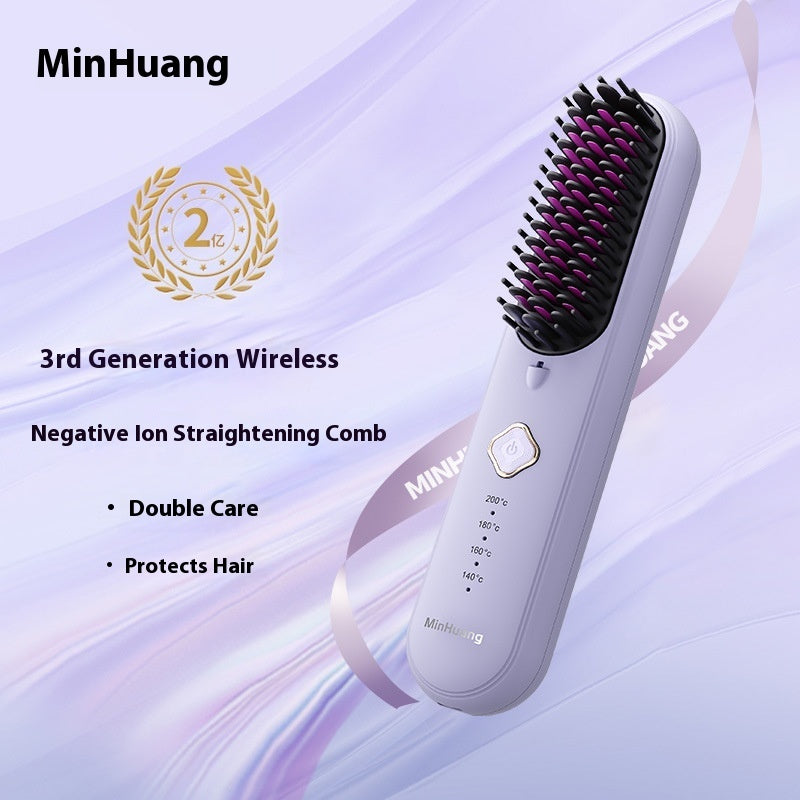 Negative Ion Does Not Hurt Hair Straight Plywood Dual-use Electric Wireless Straight Comb