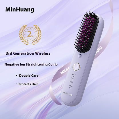 Negative Ion Does Not Hurt Hair Straight Plywood Dual-use Electric Wireless Straight Comb