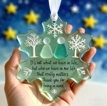 Snowflake-shaped Sea Glass Friendship Decorations