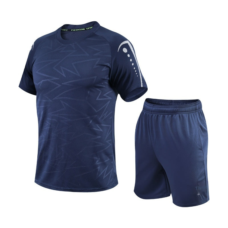 Quick Drying Clothes Men's Short Sleeve Shorts Running Clothing Two-piece Set
