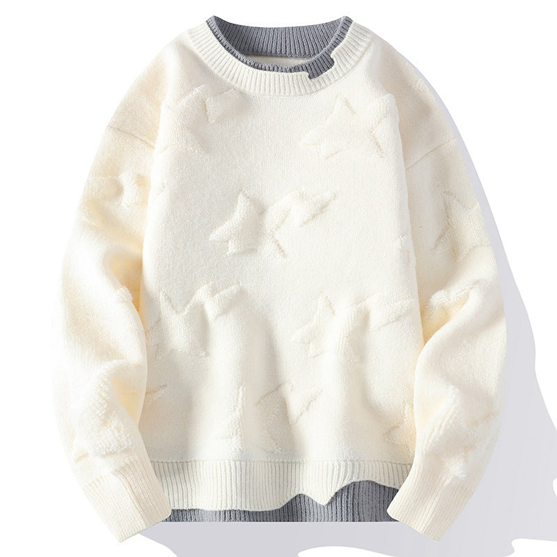 Autumn And Winter Round Neck Sweater Knitwear Men's Clothing Plus Size