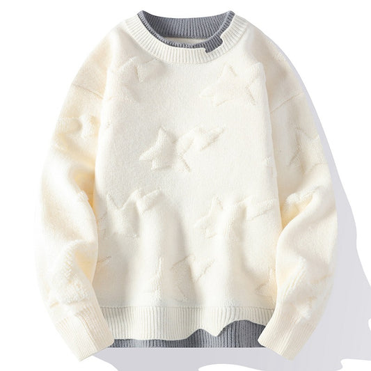 Autumn And Winter Round Neck Sweater Knitwear Men's Clothing Plus Size