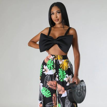 Women's Fashion Casual Pattern Printed Wide-leg Pants