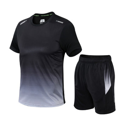 Quick Drying Clothes Men's Short Sleeve Shorts Running Clothing Two-piece Set