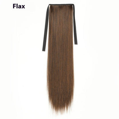Lace-up Fashion Soft Wig Ponytail Realistic Matte Silk Long Straight Hair