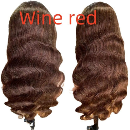 Brown Big Wave Fake Long Curly Wig Head Cover