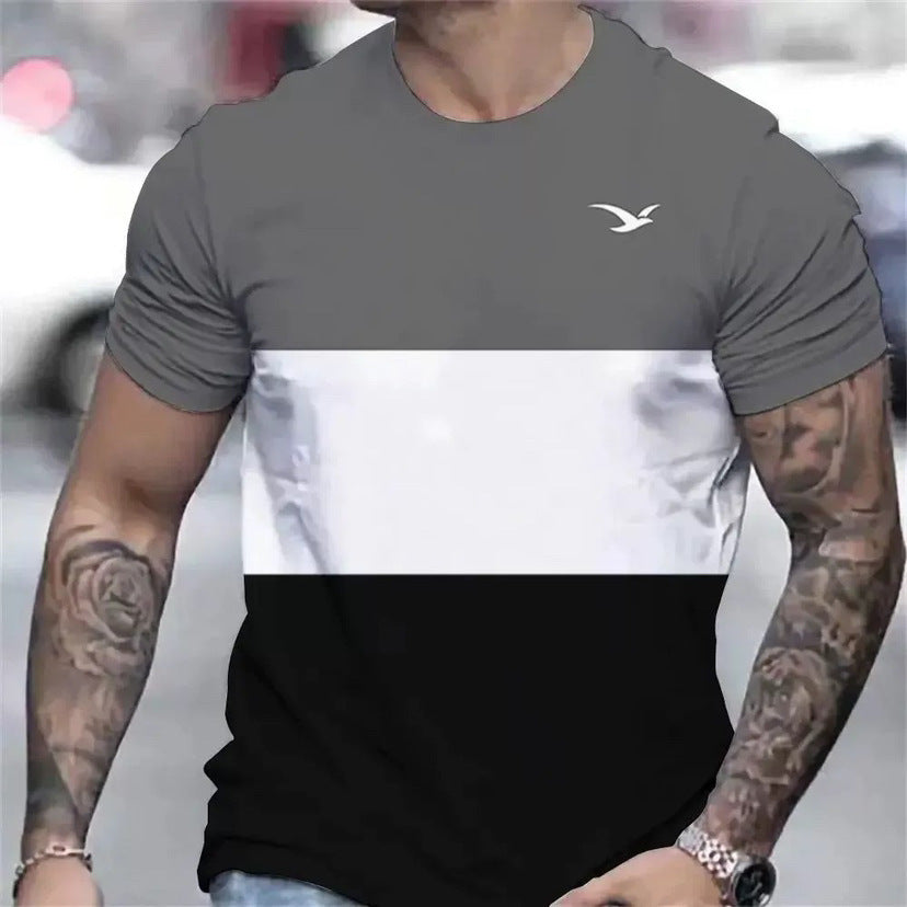 Men's T-shirt 3D Printing Athletic Clothing Simple Short Sleeve