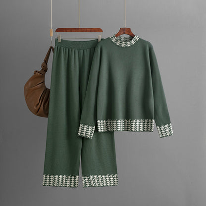 Women's Autumn And Winter Loose Pullover Two-piece Set