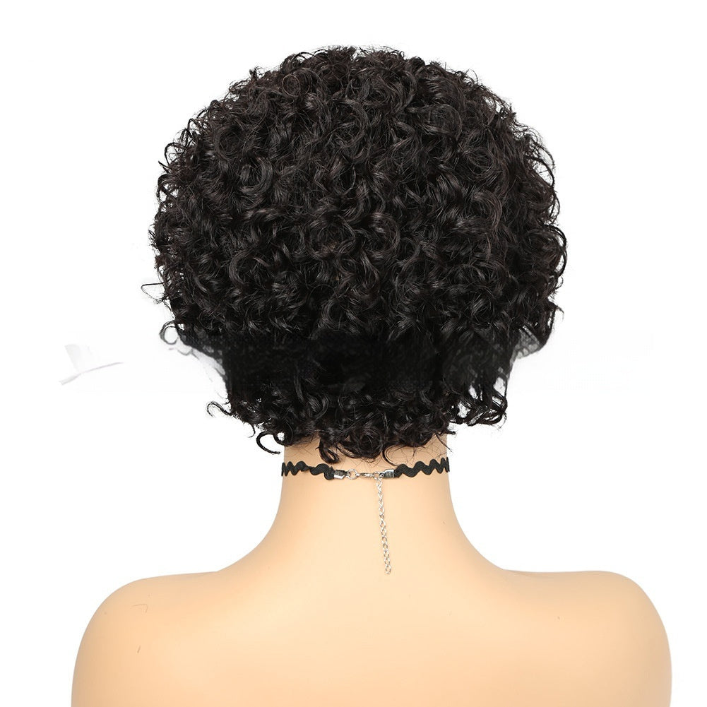 Partial Gradient Chemical Fiber Multi-color Small Roll Wig Sheath