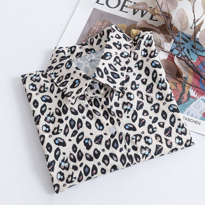 Retro Tie-dyed French Satin Shirt For Women