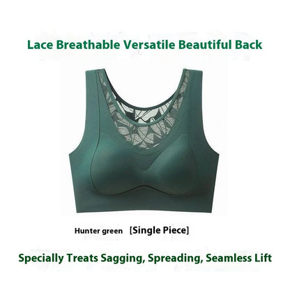 Traceless Lace Plus Size Sports Bra Women Push-up Anti-sagging