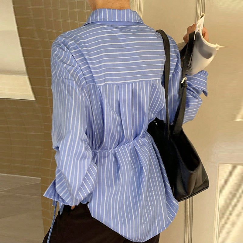 Temperament Striped Long Sleeved Shirt