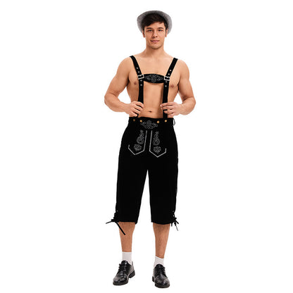 Germany Munich Clothing Three-color Suspenders Beer Pants