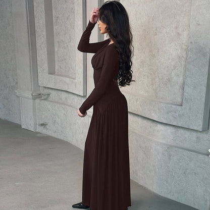 Women's Elegant Waist-tight Draping Casual Niche Solid Color Pleated