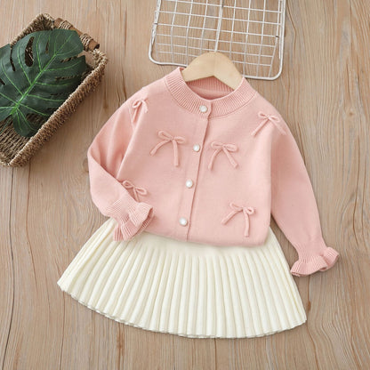 Kids' Sweater Suit Autumn Style Solid Color