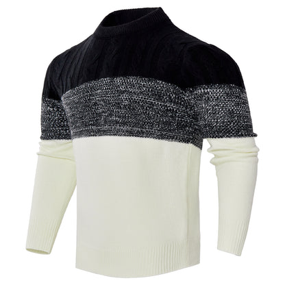 Men's Knitted Sweater Fashion Long-sleeved Pullover Tops Fall And Winter Clothing
