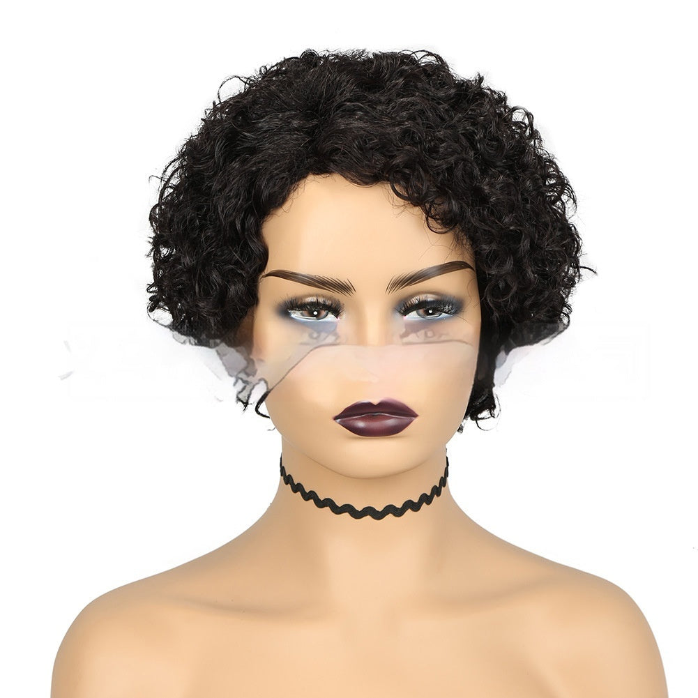 Partial Gradient Chemical Fiber Multi-color Small Roll Wig Sheath