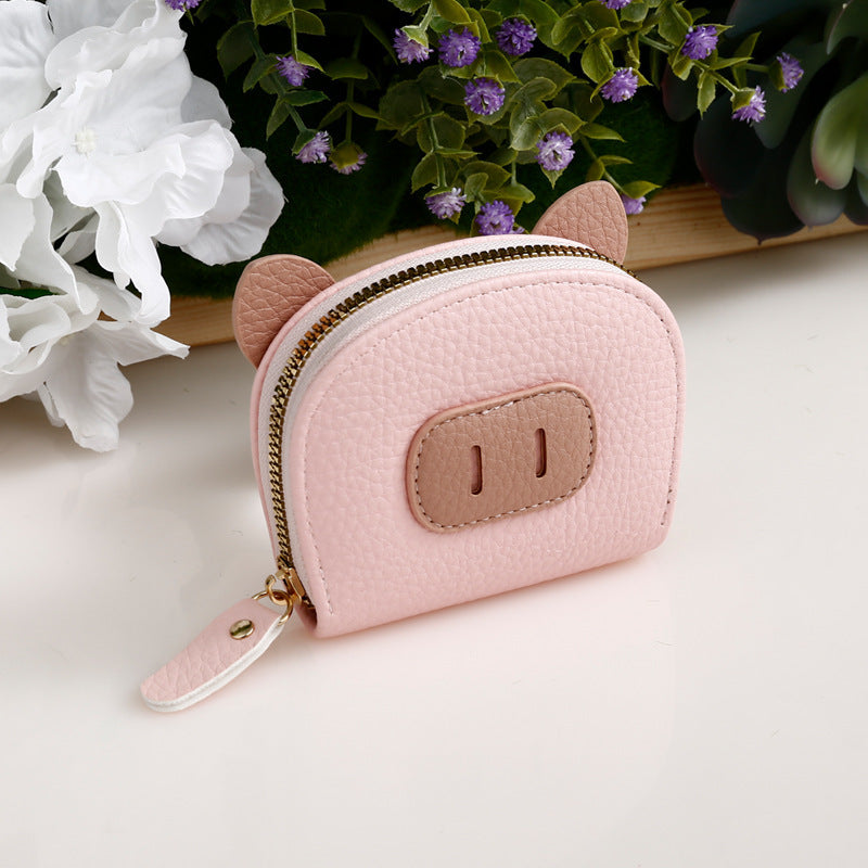 Anti-degaussing Card Holder Cartoon Organ Document Package Mini Pig Student Coin Purse