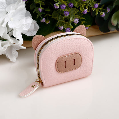 Anti-degaussing Card Holder Cartoon Organ Document Package Mini Pig Student Coin Purse