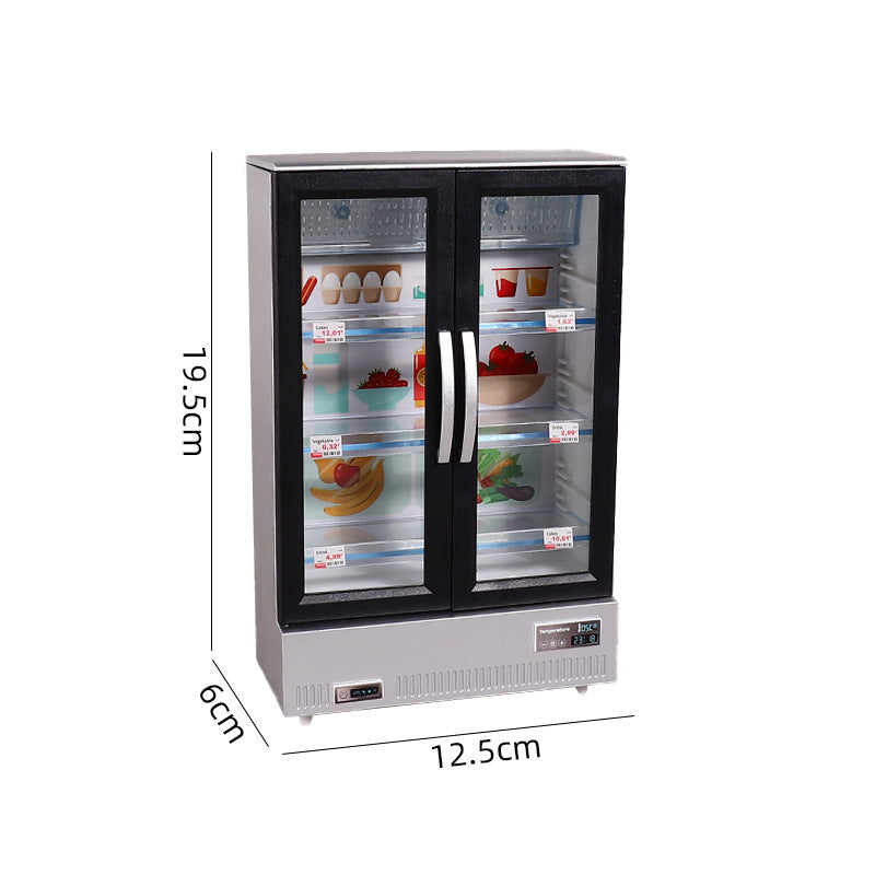 Children's Mini Simulation Double Door Large Refrigerator