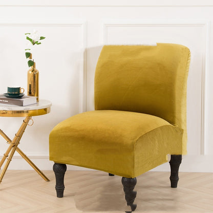 Silver Fox Velvet Thickened Non-armrest Fat Chair Cover