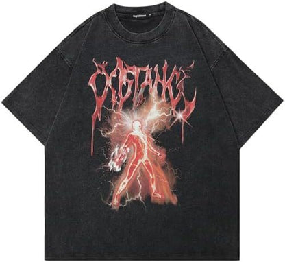 Retro Cotton-padded Clothes T-shirt Street Hip Hop Casual Short Sleeve Men Clothing Top