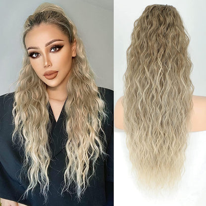 Drawstring Ponytail Water Ripple Wig