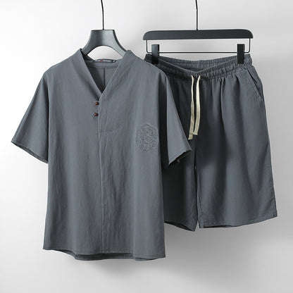Loose Linen Menswear Clothing Two-piece Set