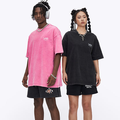 Men's Clothing Print T-shirt Fashion Brand Loose Street Short Sleeve