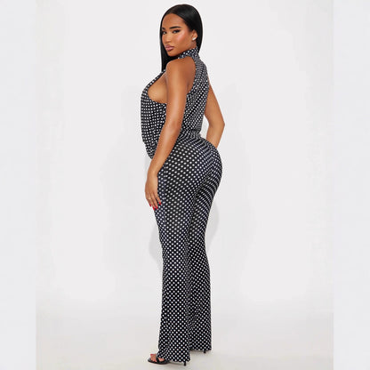 Women's Spot Print Chest-wrapped Hanging Suit