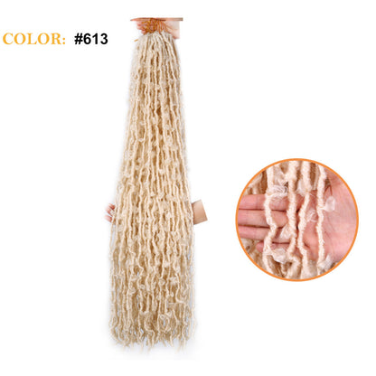 African Butterfly Curve Chemical Fiber Crochet Dirty Braid Wig