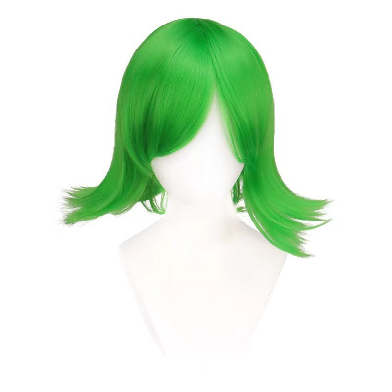 Cos Wig Anti-curling Green Short Hair Style