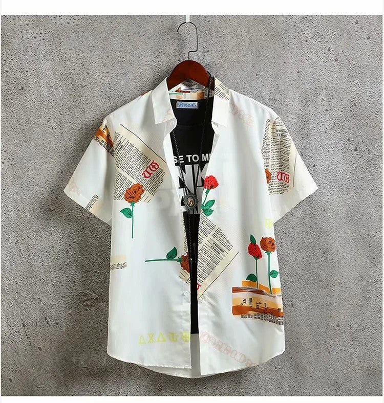 New Printed Shirt Short Sleeve Men