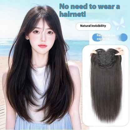 Wig Women's Wear-free Hair Net Full-head Wig Black Long Straight High Layered