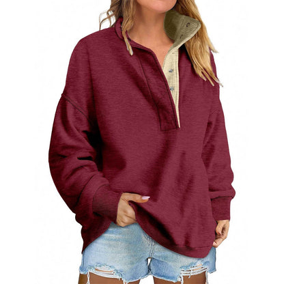 Pullover Leisure Loose Button Sweater For Women