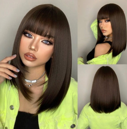 Gradient Gold Chemical Fiber High Temperature Silk European And American Wig