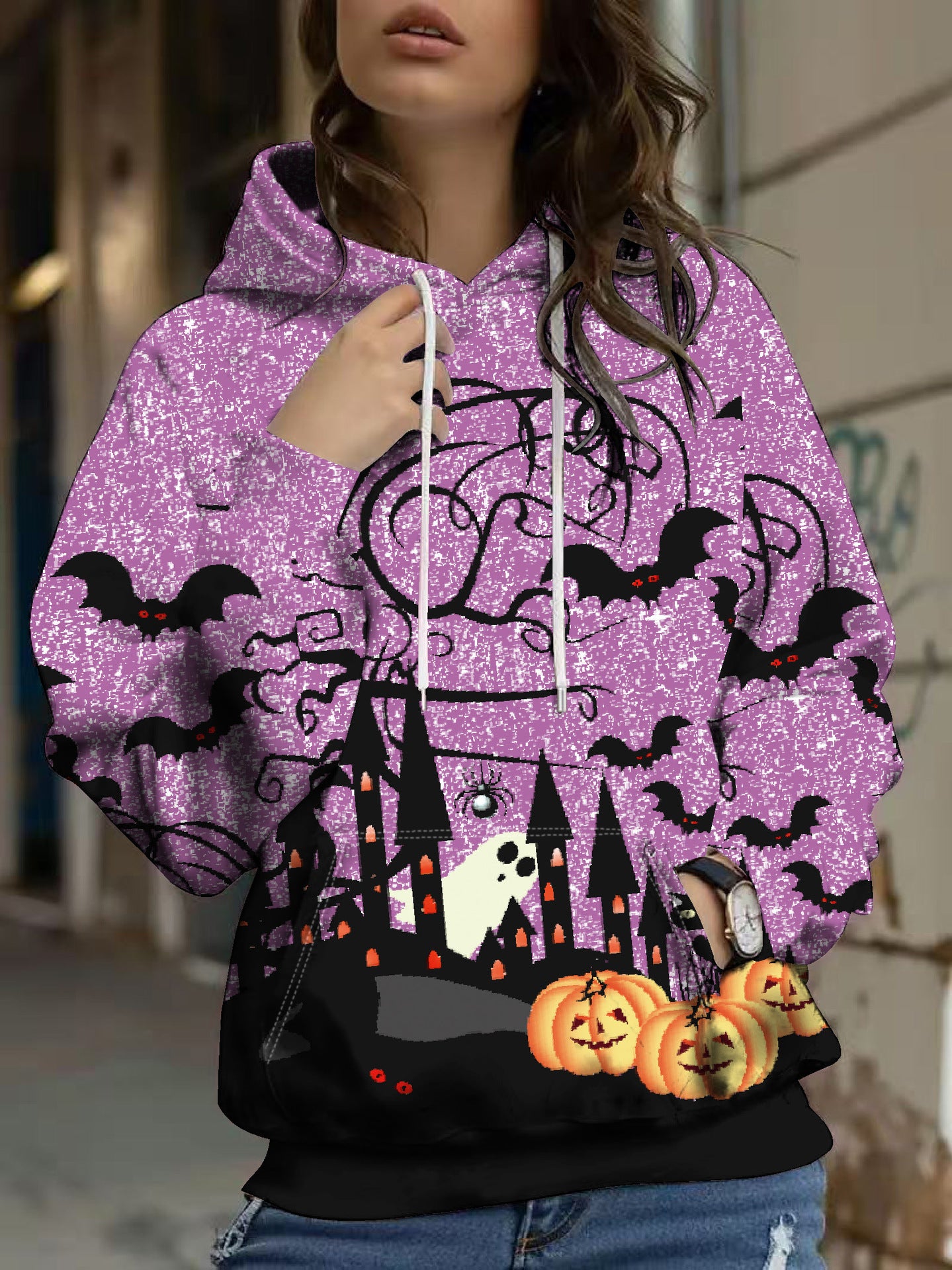 Autumn And Winter Halloween Digital Printed Hoodie