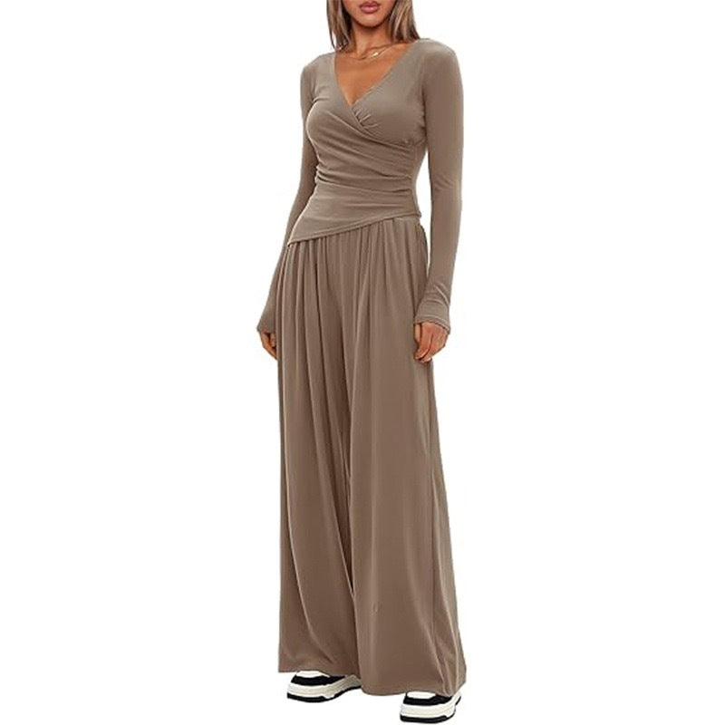 Cross-border Amazon Hot Loose Wide-leg Pants Casual And Comfortable Suit