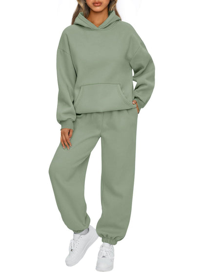 Autumn And Winter New Women's Casual Hooded Sportswear Long Pajama Set